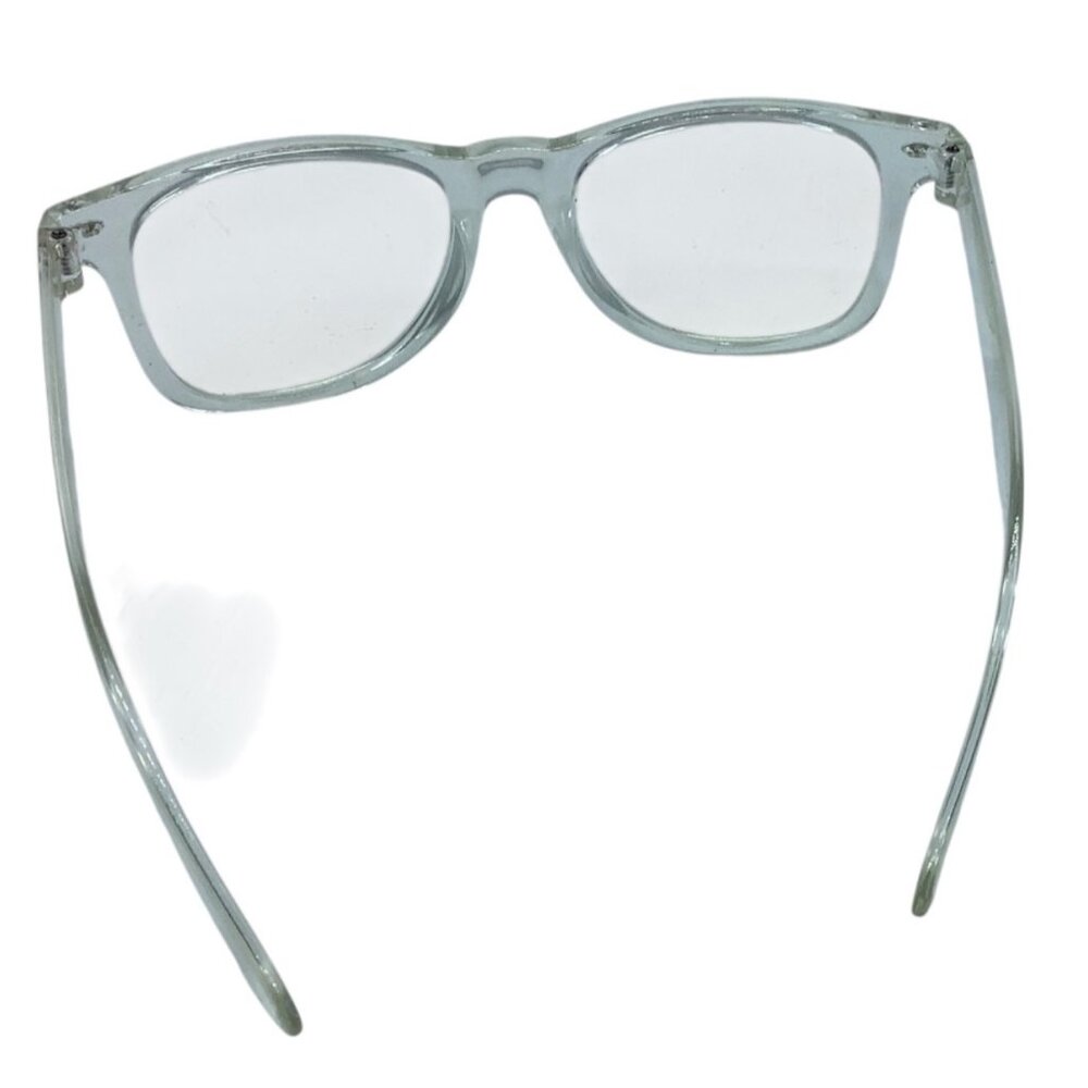 Translucent Clear Blue Rectangular Eyeglasses Frame - Picture 2 of 3
